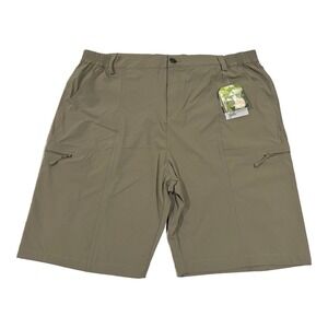 NWT Libin Cargo Shorts Men's XXL Green Stretch Hiking‎ Zip Pocket Outdoor Summer